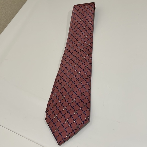 Christian Dior Mauve & Navy Horsebit Classic Tie—Excellent Condition! Great - Picture 3 of 8